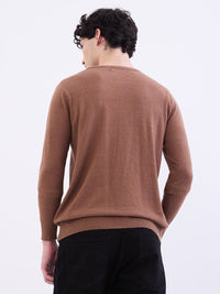 Men Sweater Brown Slim Fit