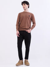 Men Sweater Brown Slim Fit