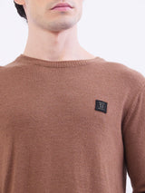 Men Sweater Brown Slim Fit
