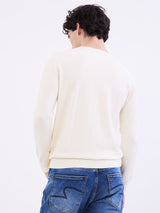 Men Sweater Off White Slim Fit