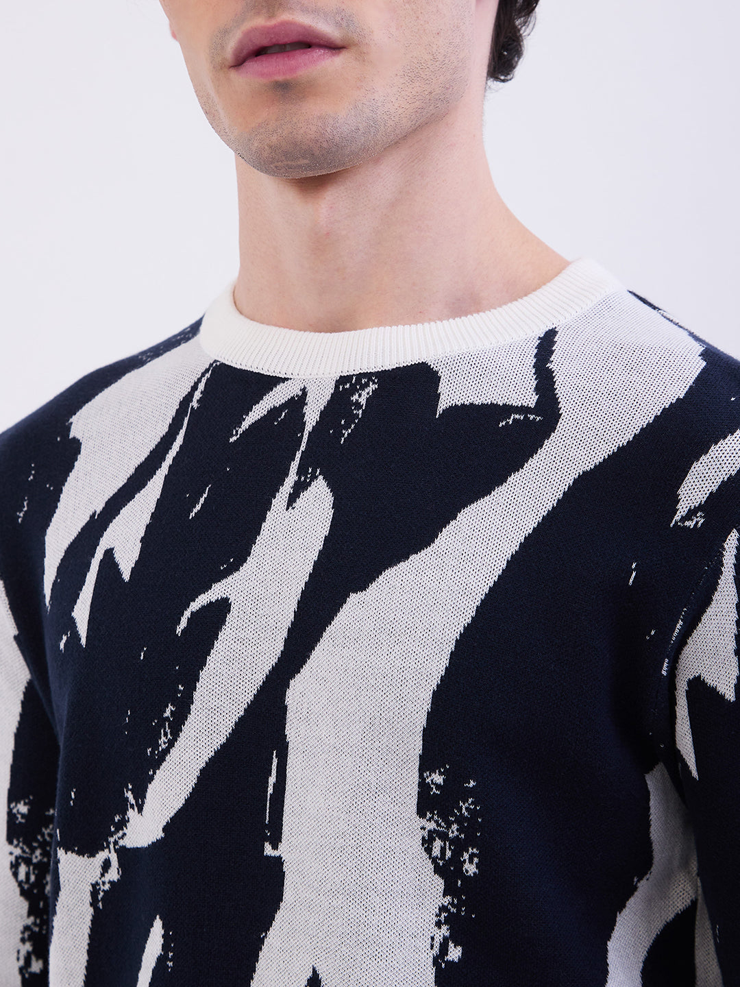 Men Sweater Blue Slim Fit