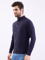 Men Sweater Blue Slim Fit