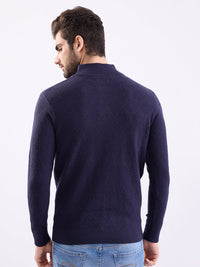 Men Sweater Blue Slim Fit