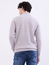 Men Sweater Silver Grey Slim Fit
