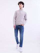 Men Sweater Silver Grey Slim Fit