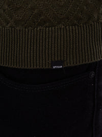 Men Sweater Avocado Green Slim Fit