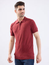 Men Sweater Brick Red Slim Fit