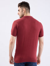 Men Sweater Brick Red Slim Fit