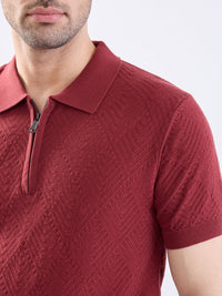 Men Sweater Brick Red Slim Fit