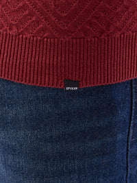 Men Sweater Brick Red Slim Fit