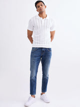 Men Sweater Off White Slim Fit
