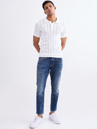 Men Sweater Off White Slim Fit