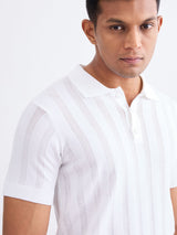 Men Sweater Off White Slim Fit