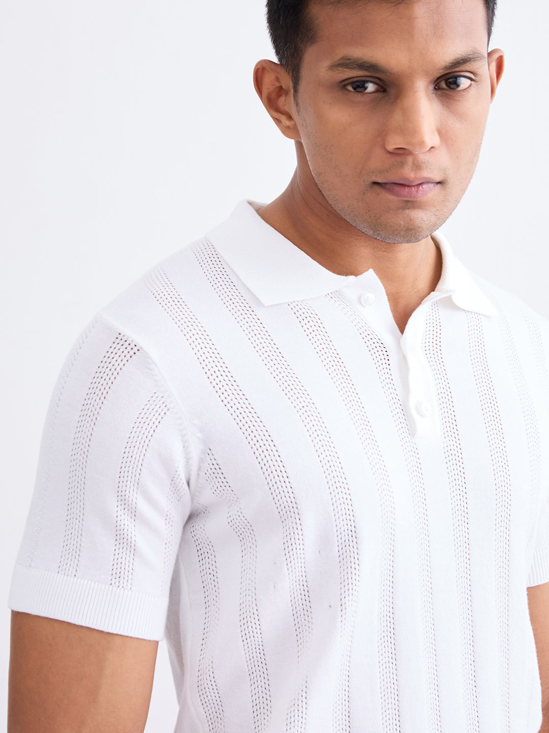 Men Sweater Off White Slim Fit