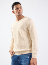Men Sweater Taupe Beige Slim Fit