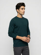 Men Sweater Green Regular Fit
