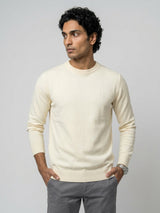 Men Sweater White Regular Fit