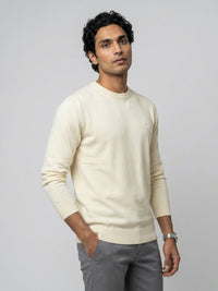 Men Sweater White Regular Fit