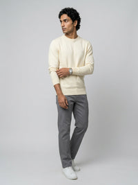 Men Sweater White Regular Fit