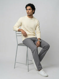 Men Sweater White Regular Fit