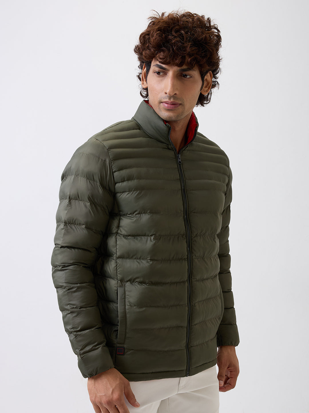 Spykar Olive Green Straight Fit Casual Jackets For Men