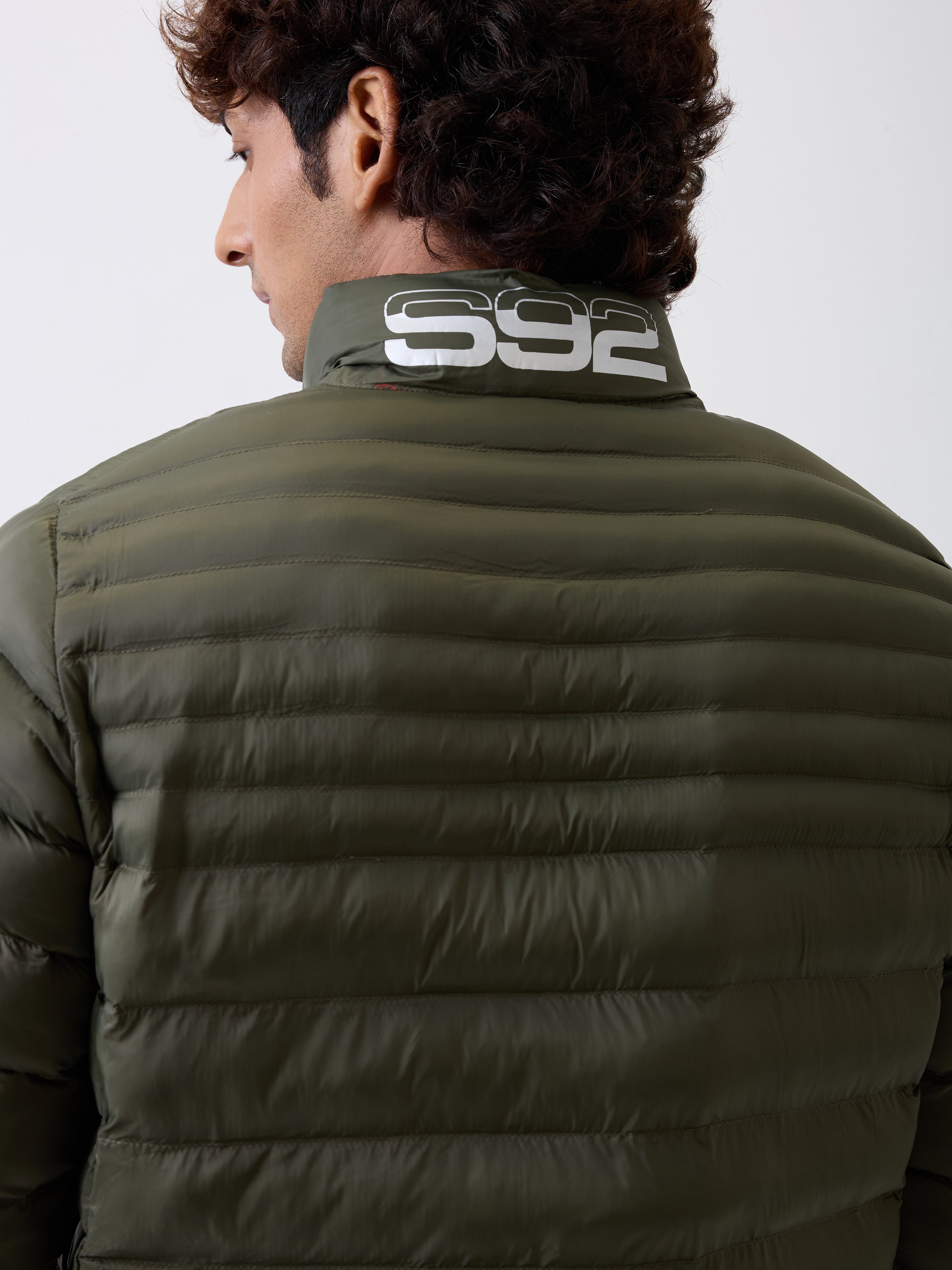 Spykar Olive Green Straight Fit Casual Jackets For Men