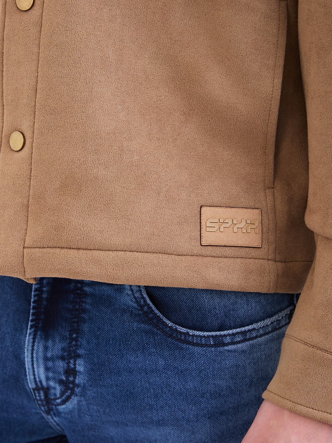 Men Jacket Brown Straight Fit