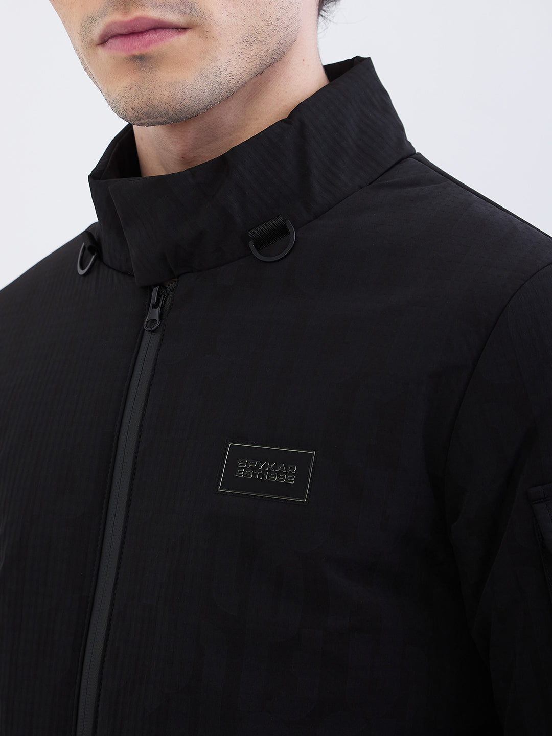 Spykar Jet Black Straight Fit Casual Jackets For Men