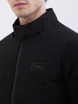Men Jacket Black Straight Fit