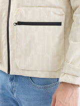 Men Jacket Beige Straight Fit