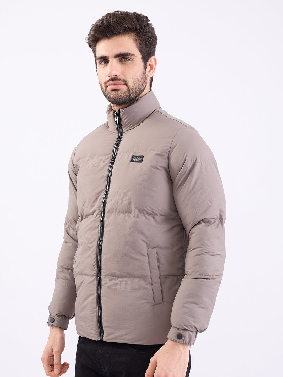 Spykar Fossil Grey Straight Fit Casual Jackets For Men