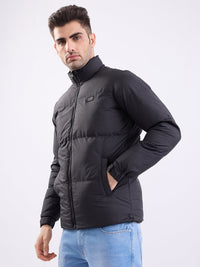Men Jacket Black Straight Fit