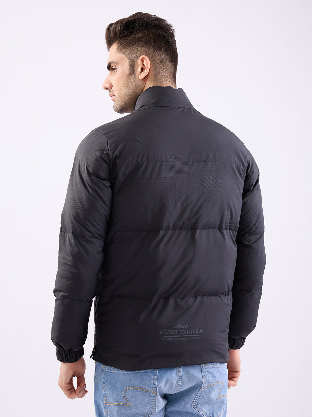 Men Jacket Black Straight Fit