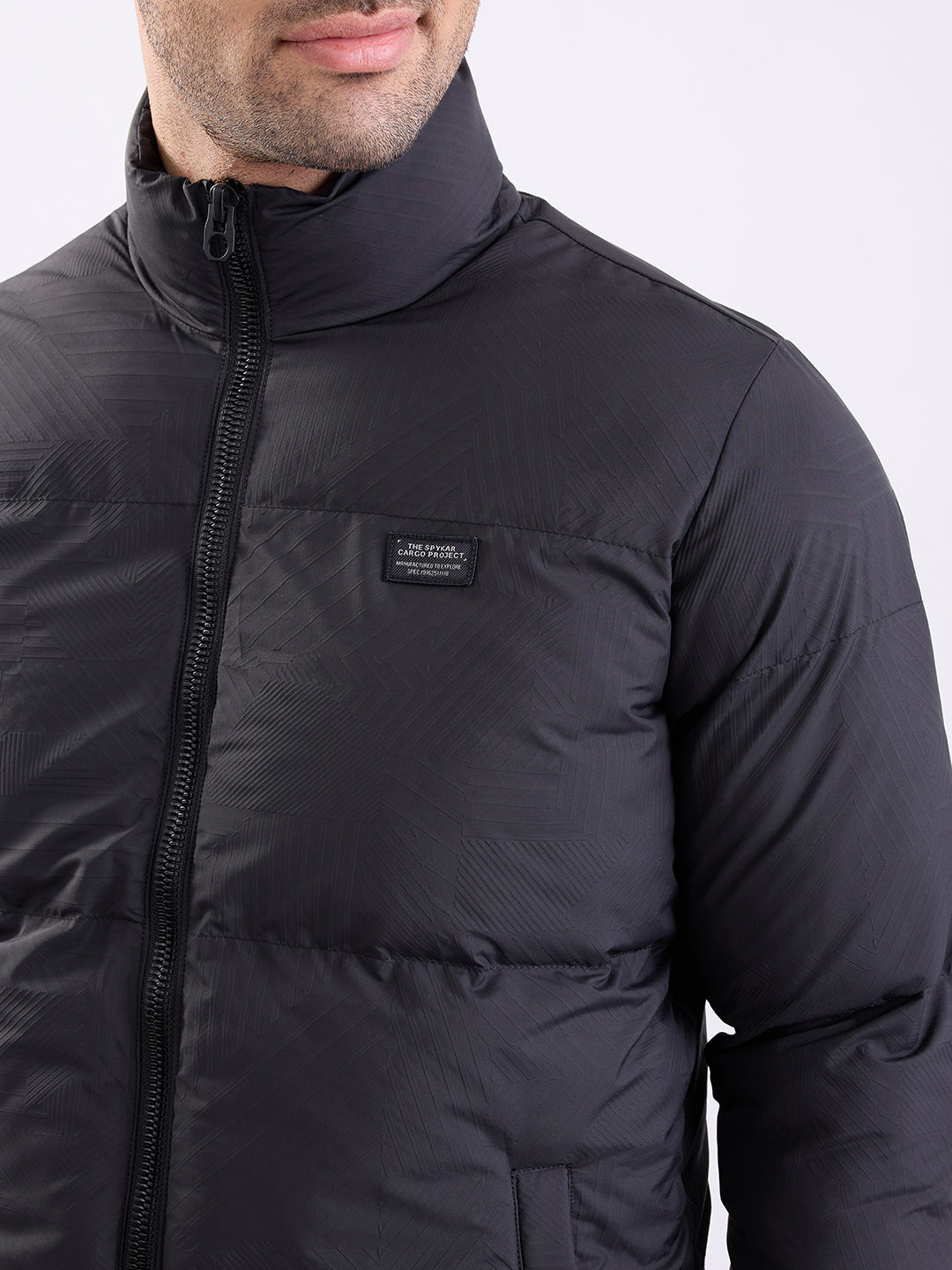 Spykar Jet Black Straight Fit Casual Jackets For Men