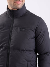 Men Jacket Black Straight Fit