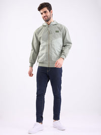 Men Jacket Green Straight Fit