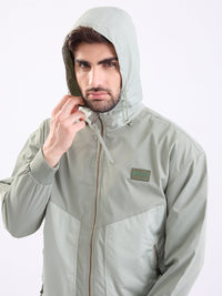 Men Jacket Green Straight Fit