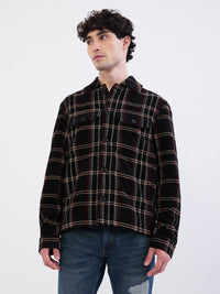 Men Jacket Black Straight Fit
