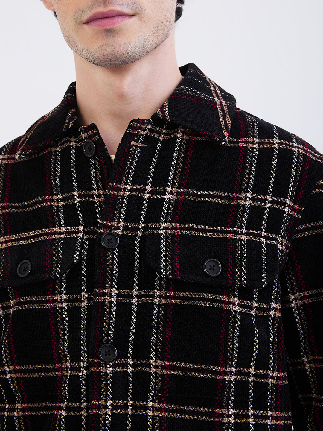 Spykar Jet Black Straight Fit Casual Jackets For Men