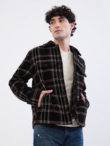Men Jacket Black Straight Fit