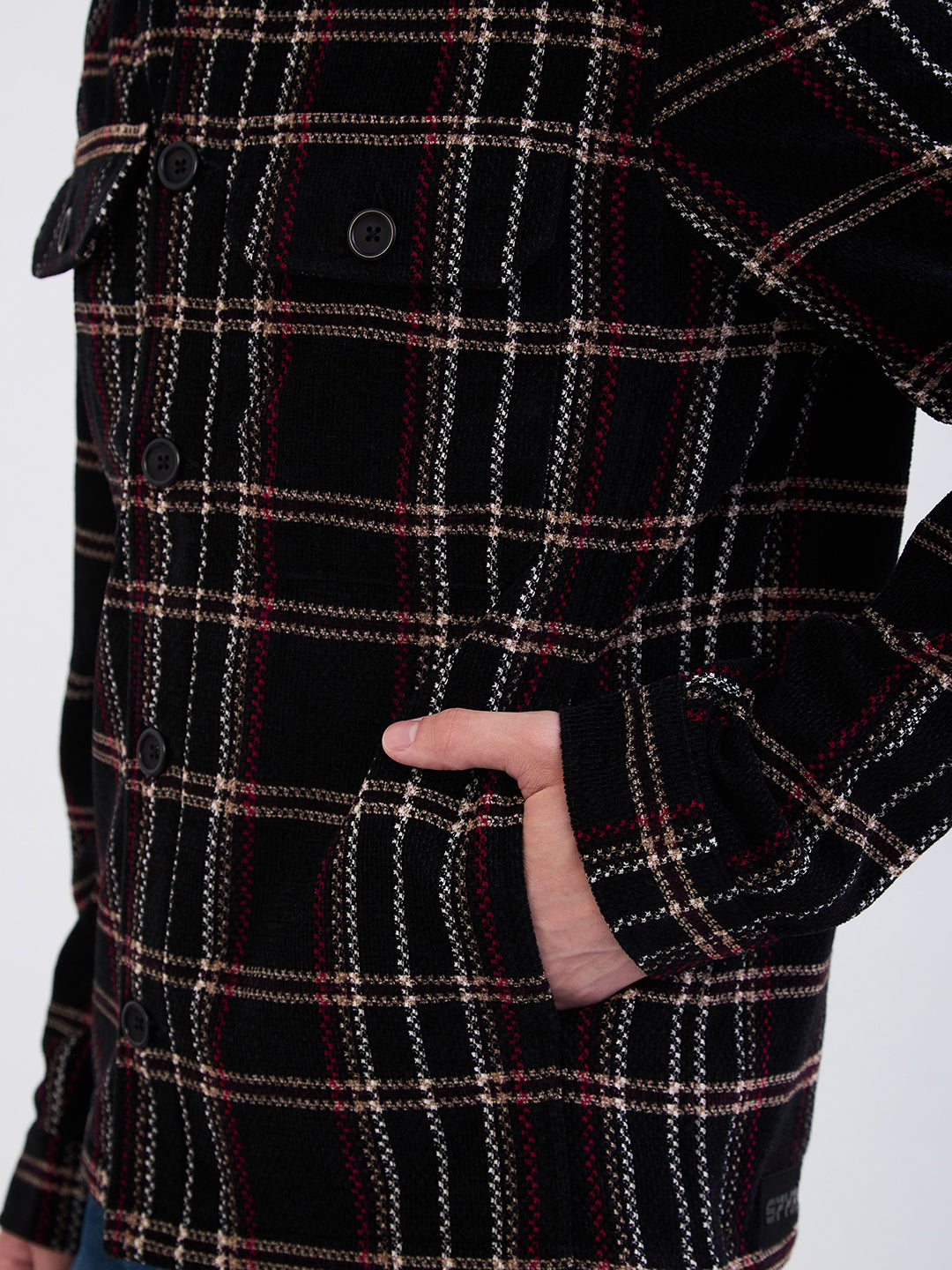 Spykar Jet Black Straight Fit Casual Jackets For Men