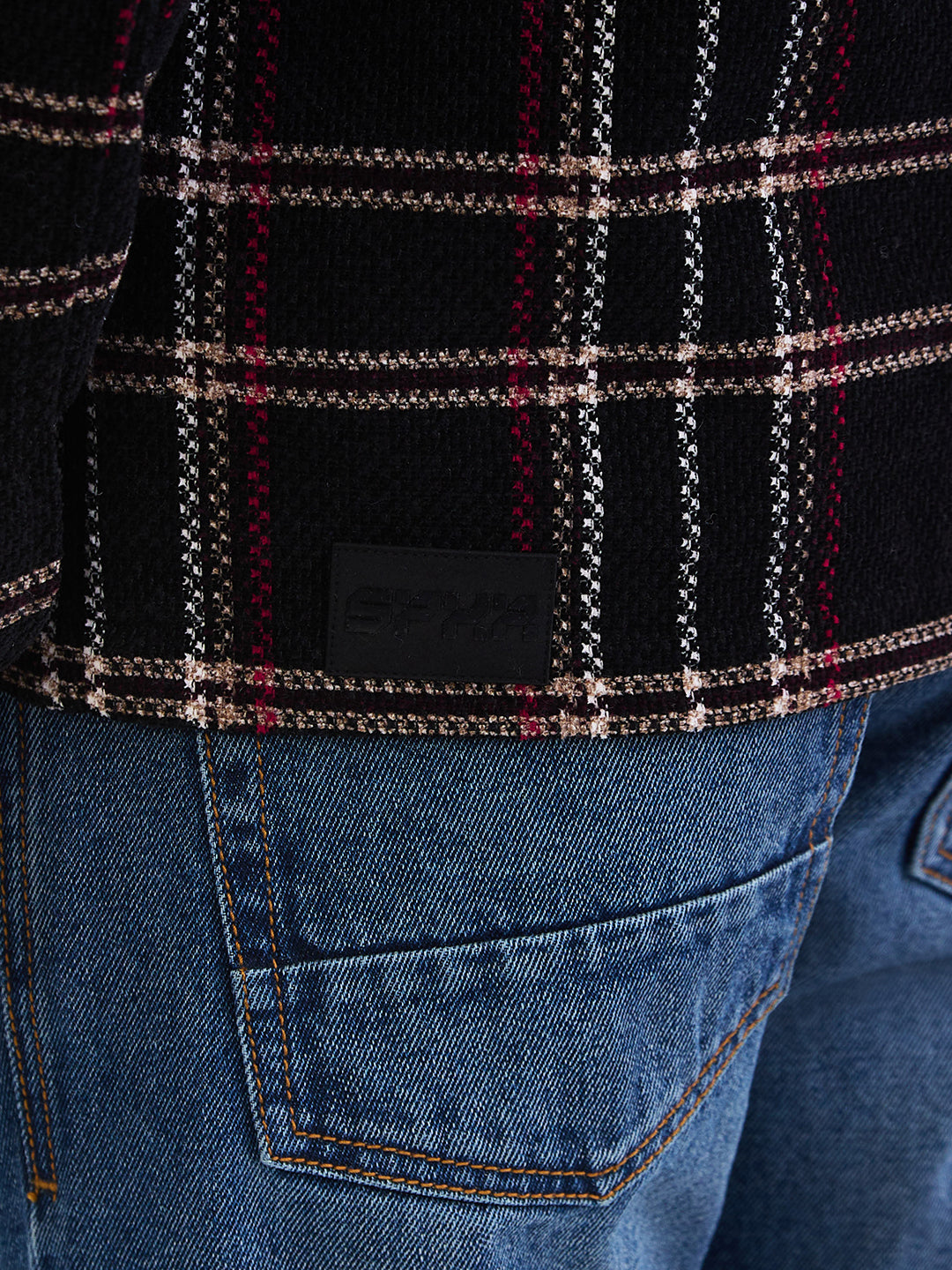 Men Jacket Black Straight Fit