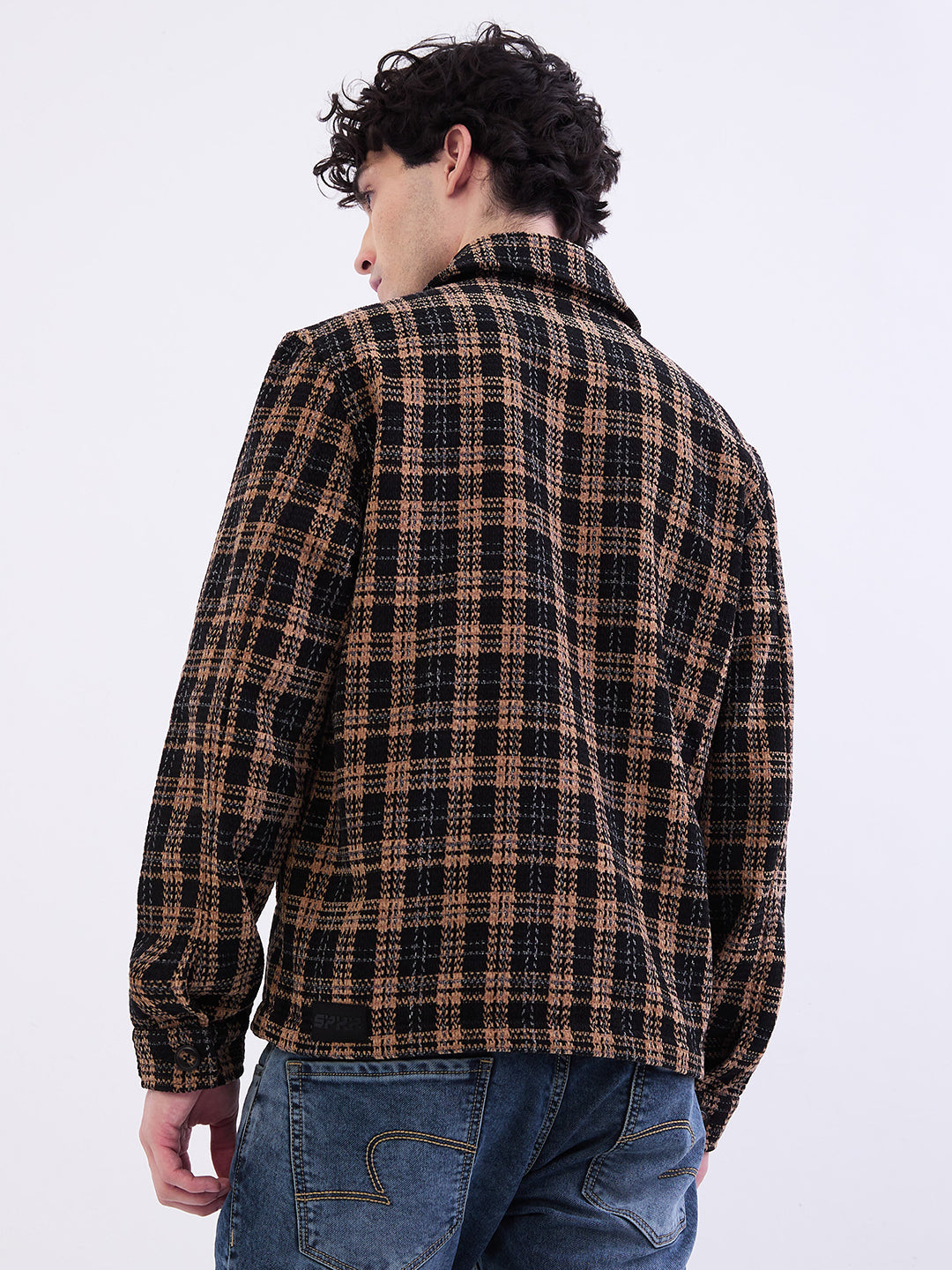 Men Jacket Black Straight Fit