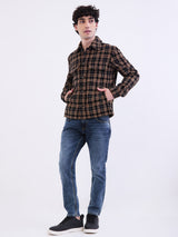Men Jacket Black Straight Fit