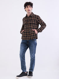 Men Jacket Black Straight Fit