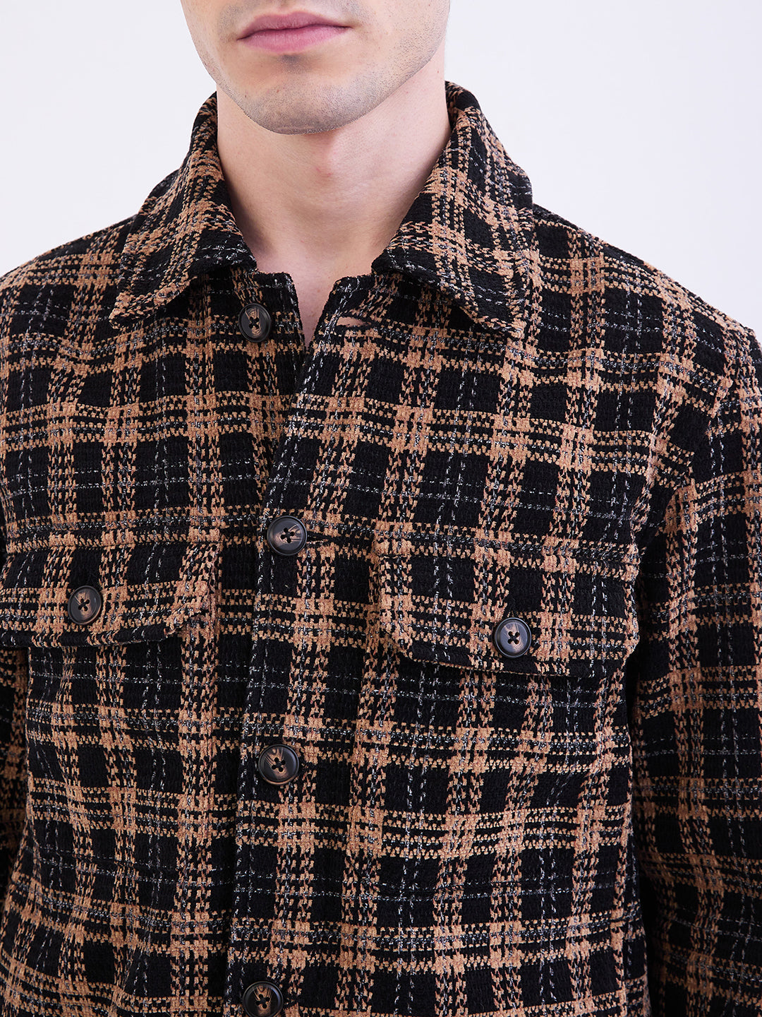 Men Jacket Black Straight Fit
