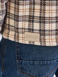 Men Jacket Beige Straight Fit