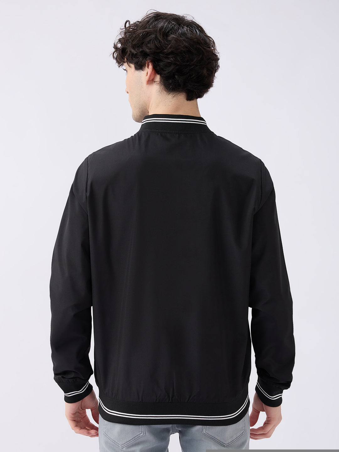 Spykar Solid Black Straight Fit Jackets For Men