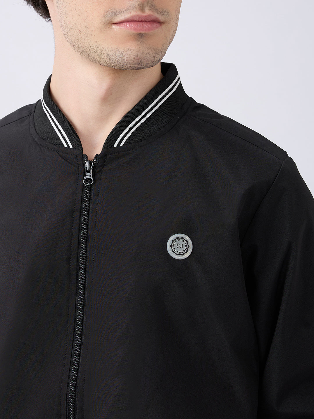 Spykar Solid Black Straight Fit Jackets For Men