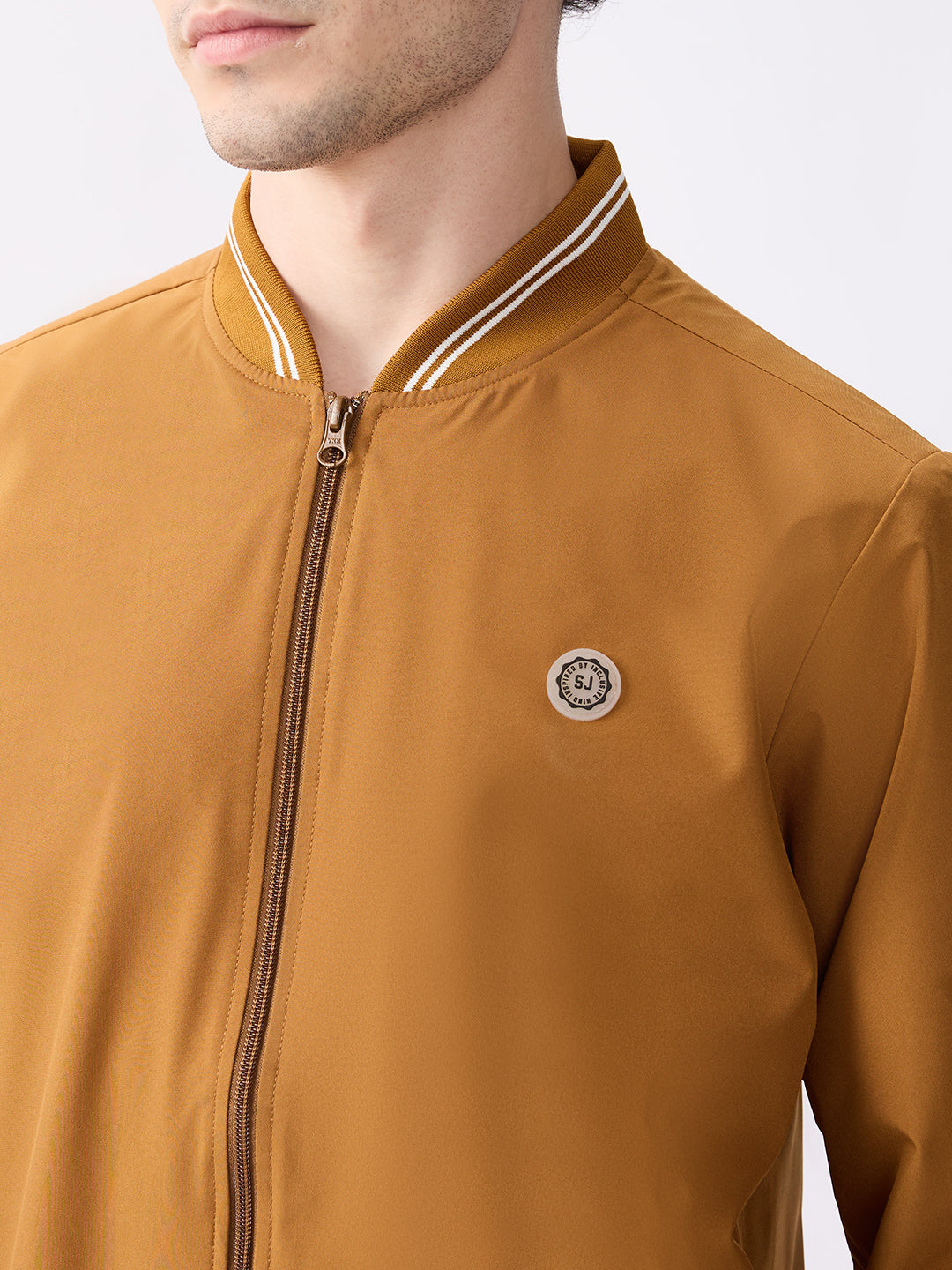 Spykar Solid Mustard Yellow Straight Fit Jackets For Men